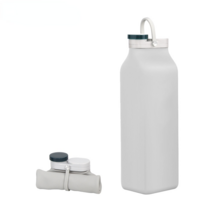 접이식 우유병 실리콘 주전자 휴대용 컵, 그레이, 600ml