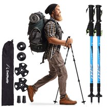 레드톤즈 초경량 카본 등산 스틱 노르딕워킹 등산용스틱 산악용 남녀공용, Y트랙 스카이블루