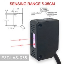 레이저수평광파기 HPT 광파기 삼각대 Cloweit 사각 레이저 센서 35cm 조정 가능한 NPN PNP 미러 렌즈 확산, 01 E3Z-LAS-D35_02 NPN NC
