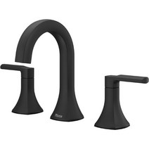 Pfister Vaneri 욕실 세면대 수전 8인치 와이드스프레드 2핸들 3홀 매트 블랙 마감 LF049VRIBB, Matte Black