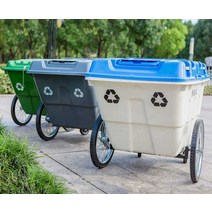 400L 대형 쓰레기 폐기물 바퀴 카트 수레 수거차, 회색 400L