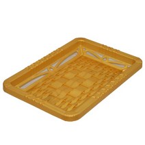 골드 채반 / 갈비 고기 정육 포장 담는 플라스틱 금색 등채반 굴비 금색 명절 바구니 박스 버섯 상자 선물 수산물 용기 인삼 트레이 쟁반 튼튼한 포장용 등바구니 한우 건강 식품 떡, 사이즈
