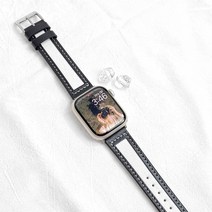 엔터콘 애플워치 캔버스 가죽 스트랩 싱글투어 밴드 9 SE 울트라 2 8 7, 49/45/44/42mm, 다크 브라운