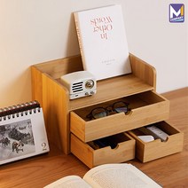 M컴퍼니 원목 화장품정리함 메이크업 정리대 3단 화장대 정리 트레이 화장품 향수진열대 보관함 [30*20*21] 우드 리암 수납 선반 서랍 엔틱 [RB58700ZX], 300 * 200 * 210, 1개