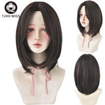 정수리 가발 달비 가채 쪽머리 덧가발 반가발 증모 할머니 블레이즈 헤어 업스타일 똥머리 땋기 붙임머리 를위한 검은 색 짧은 밥 매일 착용 합성 새로운 스타일 자연 유연한 여름, d-119-1