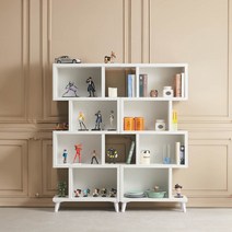 Sunshine 진열장 피규어 전시장 오픈 선반 책장 칸막이 서랍 수납선반, 우측형_화이트