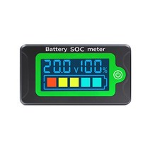 적산계 방수 배터리 soc 전력계 용량 표시기 8-100v 직류 전압계 12.0v 24v 36v 48v 60v 72v 배터리 테스터, 녹색