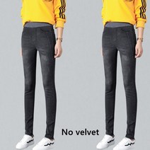 따뜻한 겨울 스키니 청바지 벨벳 두꺼운 하이 웨스트 탄성 중년 어머니 스트레치 의류 36 38