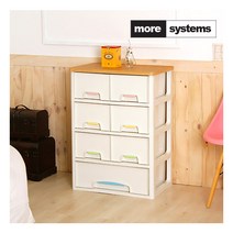 [모아시스템즈] 우드 베이비 서랍장 4단 (트윈3일반1)/플라스틱 수납장 정리함 옷정리함, 상세 설명 참조