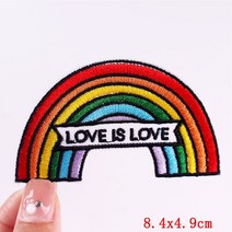 저스트업 레인보우 글자 패치 자수 아이언 온 의류용 DIY 동물 고양이 바느질 아플리케 스티커, [25] PE6154CT