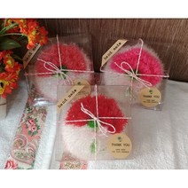 (핑크하우스) 핸드메이드 주방수세미-카네이션 (상자 완포장) **10개구매시+1개추가+집게*** (레드 핑크 자몽 골고루), 수세미1개+상자1개, 수세미1개입+상자1개입