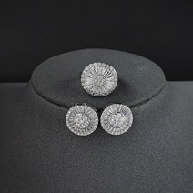 신부 쥬얼리세트2pcs 팩 실버 컬러 신부 쿠션 컷 지 르 콘 보석 세트 약혼 반지 스 터 드 귀걸이 선물 J596