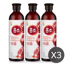 청정원 홍초 석류 숙성발효초 디저트 식초 900mlx3개, 청정원 홍초 석류 숙성발효초 디, 3개, 900ml