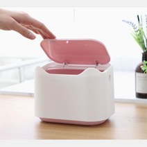 사무실 작은 쓰레기통 뚜껑 미니 소형휴지통 신혼살림휴지통 아기방휴지통, 1개, 화이트