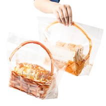 손잡이 식빵봉투 밀봉 포장봉투 빵 비닐봉투 드위치 봉투 투명 샌드위치 포장지, 10개, type1, 작은 크기