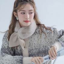 선라이즈인터내셔널 퍼목도리 여성 뽀글이 페이크퍼 털목도리 토끼털 방울목도리 머플러 따뜻한