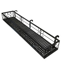 모칸도 베란다 화분걸이 창틀 화분걸이대 (일반 직각형 100x25cm) 창틀용 고리 3개, 검정