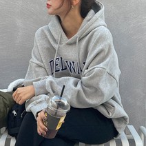 [체리빌레]델라웨이 레터링양기모후드 루즈핏 여성
