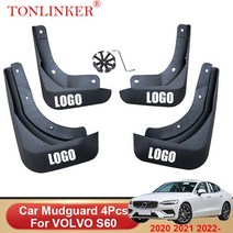 TONLINKER Car Mudguard For VOLVO S60 2013 2014- -머드 가드 스플래쉬 Fender Mudflaps 4Pcs 액세서리, [02] 4 Pcs Black B