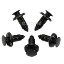 10pcs 8mm 홀 블랙 플라스틱 리벳 자동차 도어 푸시 클립용, 검은색, 10개