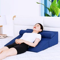 KEAIDO 역류성식도염 베개 웨지필로우 위편한베개 둥근 베개 포함, 블루