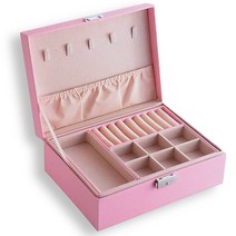 디티그린 주얼리 반지 2단 악세사리 보관함 보석함, 핑크, 1개