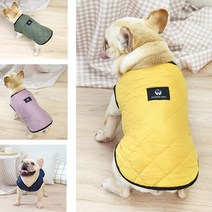 코코스튜디오 강아지옷 고양이 깔깔이 누빔 패딩 조끼, 코코 깔깔이 밍크털 패딩조끼/네이비