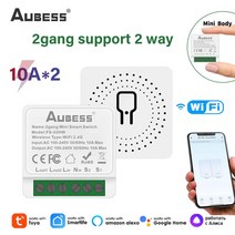 호이스트 리모컨 무선 원격 제어 스위치 송신 수신기 와이파이/지그비 Tuya 16A 미니 1 2 갱 스마트라이프 구글 홈 알렉사 스마트 오토메이션, [03] Wifi 2 Gang Switch, [08] 10PCS, [01] Tuya or Smart Life