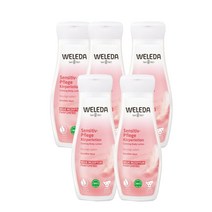 웰레다 민감한 피부 바디로션 200ml Weleda Sensitiv Pflege Korperlotion, 5팩