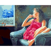 그림 그리기 GTYZTORY 프레임 여성 Diy 그림 번호 키트로 아크릴 캔버스 페인트 Hndpinted 유화 홈 인테리, 06 570_09 60x75cm diy frame