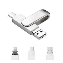 Kcwen 핸드폰 외장메모리 OTG 아이폰 USB 메모리 3in1, 512GB