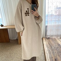 몽무아 LA 빅사이즈 오버핏 뽀글 양털 롱원피스