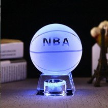 미국 NBA 3D 크리스탈 무드등 농구 매니아 선물 스마트 블루투스 램프 남자 여자 친구 생일, 8센티 농구공+충전 크리스털 라이트(선물세트)