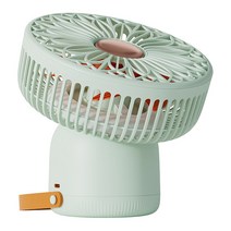 소싱 충전식 무선 써큘레이터 벽걸이 탁상용 무드등 캠핑 다용도 선풍기, 썬플라워 그린