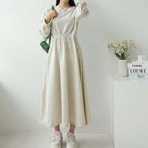 매일리룩 캐주얼 쭈리 밴딩 플레어 A라인 롱 원피스