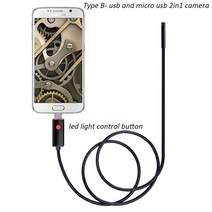 배관내시경 카메라 누수 탐지기 관로 5.5mm 렌즈 1M/2M 소프트 와이어 안드로이드 USB 내시경 파이프 검사 OTG 미니, [03] 2m, [01] Type A Camera