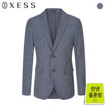 제스 린넨혼방 텍스쳐 프린트 울혼방 셋업자켓 X0BJA2201