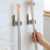 부착식 밀대걸이 고리 우산 마대 청소도구 조리도구걸이 2color 스텐레스 304, 블랙