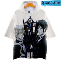 3D프린트 Anime Black Butler 쿠로시 츠지 Oversized T Shirt 여성 남성 4939819275, XXS, 002