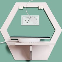 별도표기 콘센트 활용 조립 선반 육각형 미니선반 벽선반 벽걸이선반 인테리어선반 수납장, 단품