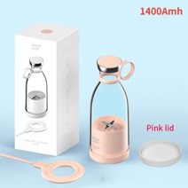 블랜더 소형 blender 휴대용 Usb 미니 전기 믹서기 과일 블렌더 밀크 쉐이크 다기능 주스 메이커, pink with lid, CHINA, 01 pink with lid