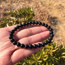 순지트 슌가이트 원석 팔찌 목걸이 천연 schungite 자기 흑연 엘리트, 6mm, 자성 흑연, 1개