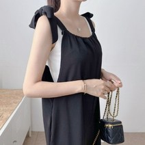 라라프로핏 키작녀 끈나시 와이드 뷔스티에 점프수트