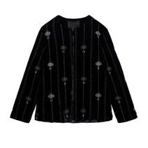 ZARA 자수 디테일 벨벳 재킷 아우터 점퍼 6895261