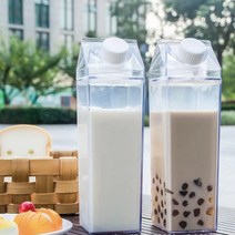 물통 우유 투명 플라스틱 휴대용 주스 물병 통, 500ml