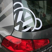 Volkswagen 폭스바겐 데칼 튜닝 스티커, 1개, 레드(대)