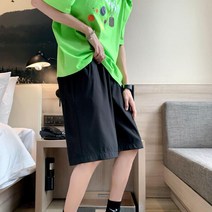 와이케이하우스 스포츠 반바지 남성 2021 여름 새로운 단색 느슨한 얼음 실크 다섯 점 바지 청소년 패션 간단한 캐주얼 바지_69838