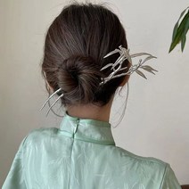 KORELAN 심플 군자 죽녀 굴곡 롱 디스크 비녀