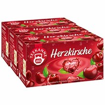 Teekanne Herzkirsche 독일 체리티 20티백x3팩, 1개