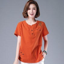 순면 반팔 티셔츠 루즈핏 중년 엄마옷 상의ZZL23031122